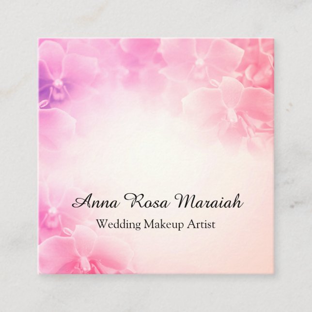 Carte De Visite Carré *~* Pink Elegant Macro Photo Lavender Flower (Devant)
