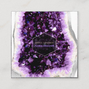 Carte De Visite Carré PixDezines Amethyst Quartz/Designer de bijoux
