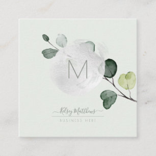 Carte De Visite Carré PixDezines Aquarelle Eucalyptus Foliage