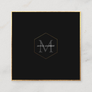 Carte De Visite Carré PixDezines MONOGRAM/FAUX GOLD HONEYCOMB