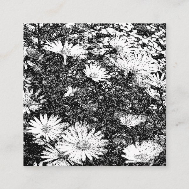 Carte De Visite Carré pixel noir et blanc  (Devant)