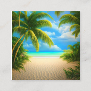 Carte De Visite Carré Plage tropicale