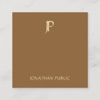 Plaine chic d'or de monogramme de brun moderne de