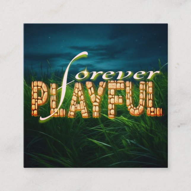 Carte De Visite Carré Playful Forever : Embrassez l'enfant dans" (Devant)