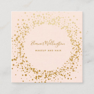 Carte De Visite Carré Points de Confetti en or rose pâle