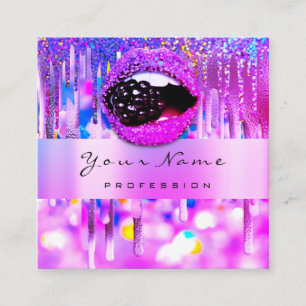Carte De Visite Carré Poisson Holographe Lip de maquillage professionnel
