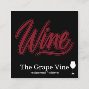 Carte De Visite Carré Police à vin et verre à vin