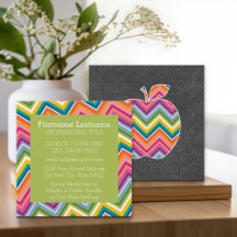 Pomme enseignant personnalisée avec Motif Chevron 