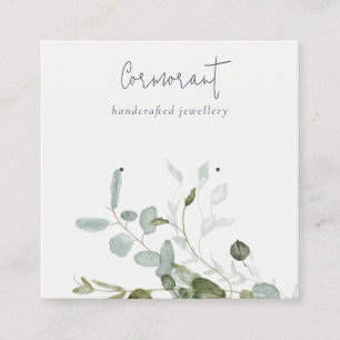 Carte De Visite Carré Porte-oreille en feuillage Eucalyptus Botanique