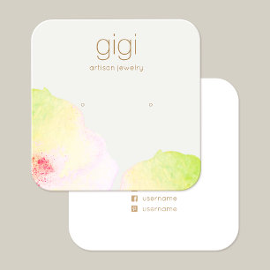 Carte De Visite Carré Porte-oreille étoffée florale