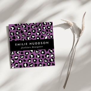 Carte De Visite Carré Poster de animal, Léopard Violet, Spots De Cheetah