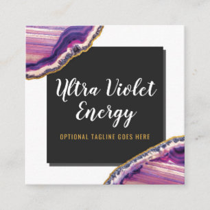 Carte De Visite Carré Pourpre ultra-violet de pierre gemme de tranche