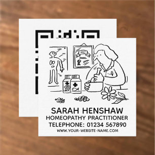Carte De Visite Carré Praticien de l'homéopathie homéopathique
