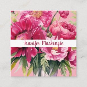 Carte De Visite Carré Premier Chic Bright Pink FlorCarte de visite