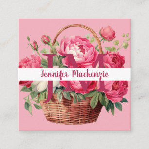Carte De Visite Carré Premier Chic Bright Pink FlorCarte de visite
