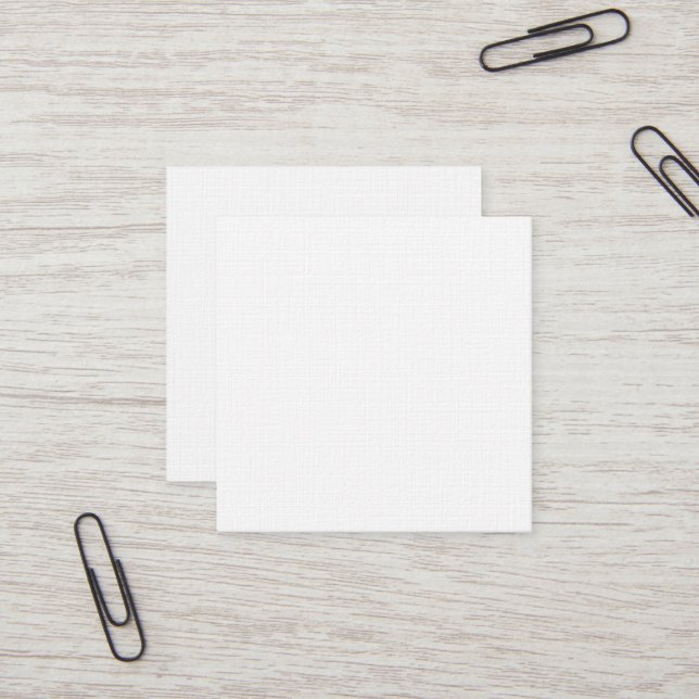 Carte de visite Carré Premium Linen (Devant/Arrière en situation)