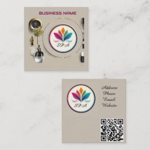 Carte De Visite Carré Présentation élégante de produits cosmétiques