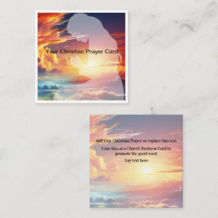 Carte De Visite Carré Prière chrétienne Sunset Sky Heavens