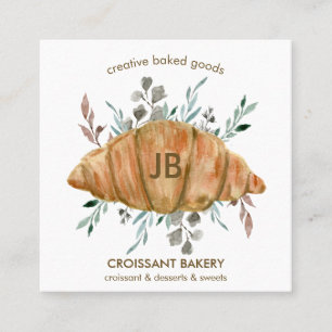 Carte De Visite Carré Produits de boulangerie croissant boulangerie