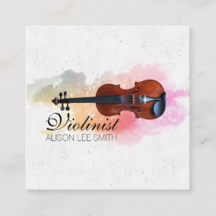 Carte De Visite Carré Professeur de violon musicien violoniste
