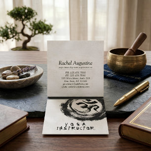 Carte De Visite Carré Professeur de YOGA élégant Calligraphie Symbole ZE