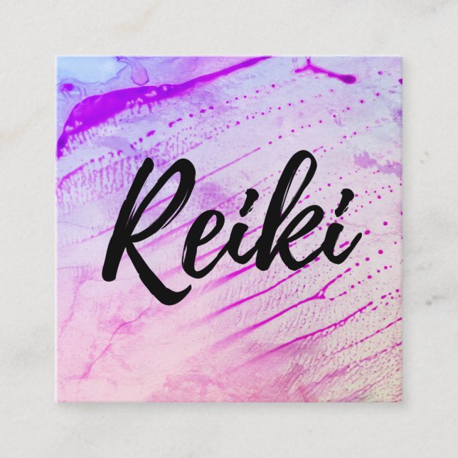 Carte De Visite Carré Professeur principal de guérisseur de Reiki de (Devant)