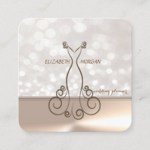 Carte De Visite Carré Professional Elegant Chic Bokeh, Robe