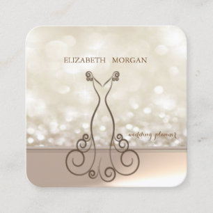 Carte De Visite Carré Professional Elegant Chic Bokeh, Robe