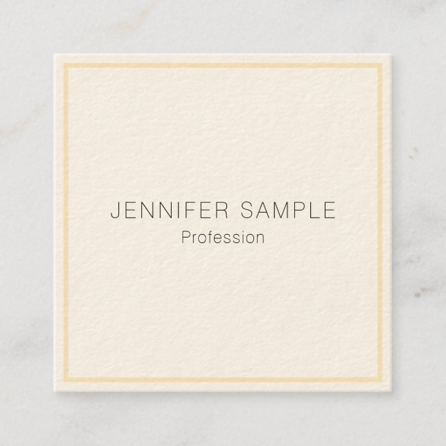 Carte De Visite Carré Professional Modern Elegant Custom Template (Devant)
