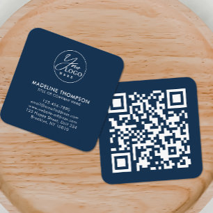 Carte De Visite Carré Professionnel Blue Générique Logo de l'entreprise