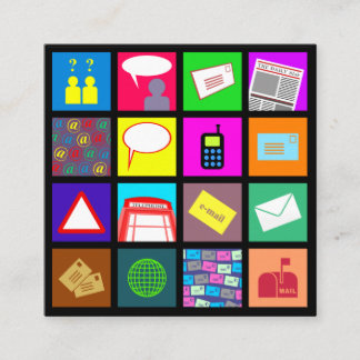 Carte De Visite Carré Professionnel Modèle de la communication et de la 