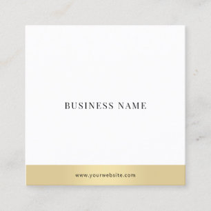 Carte De Visite Carré Professionnel Moderne Or Blanc Élégant Simple Chic