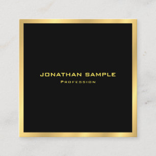 Carte De Visite Carré Professionnel moderne simple simple d'or élégant