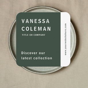 Carte De Visite Carré Professionnel Qr Code Forêt Vert médias sociaux