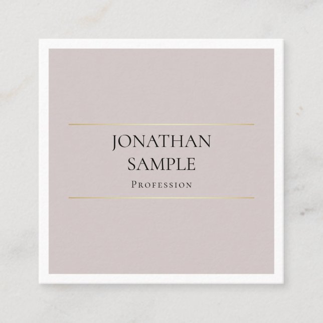 Carte De Visite Carré Professionnel Simple Design Créatif Plat Luxe (Devant)