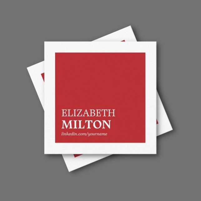 Carte De Visite Carré Professionnel Simple Élégant Rouge Blanc Consultan (Créateur téléchargé)