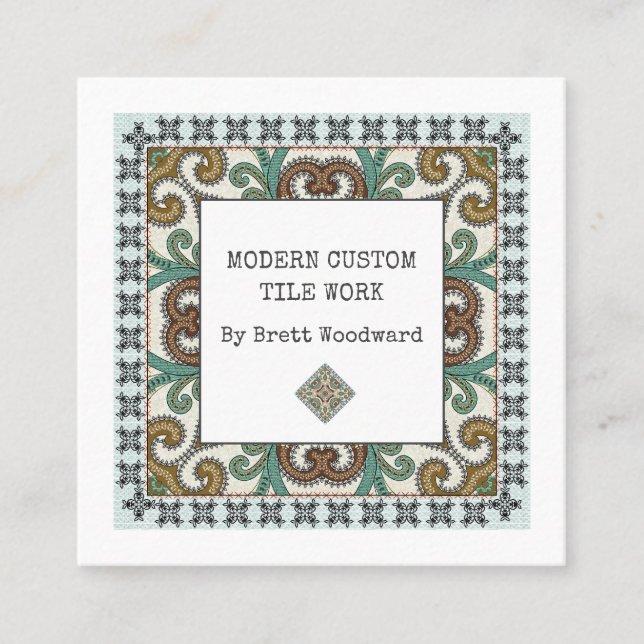 Carte de visite Carré professionnel Tiler (Devant)