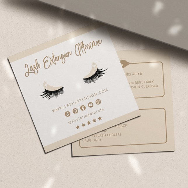 Carte De Visite Carré Prolongation de la Lash Aftercare Socialmedia Mini (Créateur téléchargé)