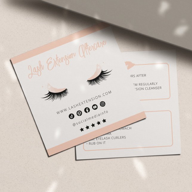 Carte De Visite Carré Prolongation de la Lash Aftercare Socialmedia Mini (Créateur téléchargé)