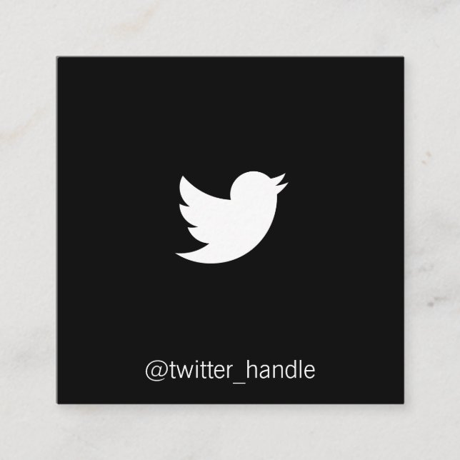 Carte De Visite Carré Promotion des médias sociaux (noir / blanc) (Devant)