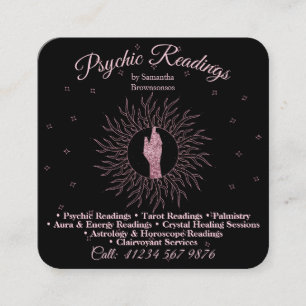 Carte De Visite Carré Psychique Moyenne Astrologue Massage Thérapie Guér