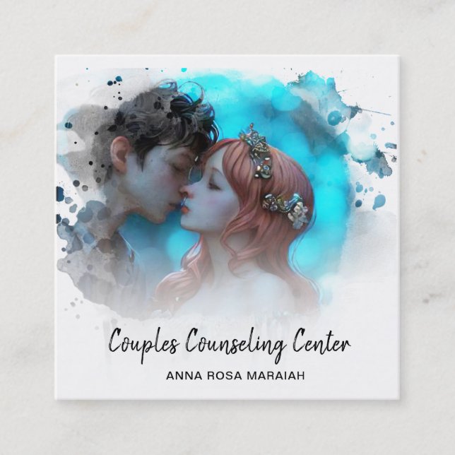 Carte De Visite Carré *~* QR Angels Couples Maritaux Counseling AP55 (Devant)