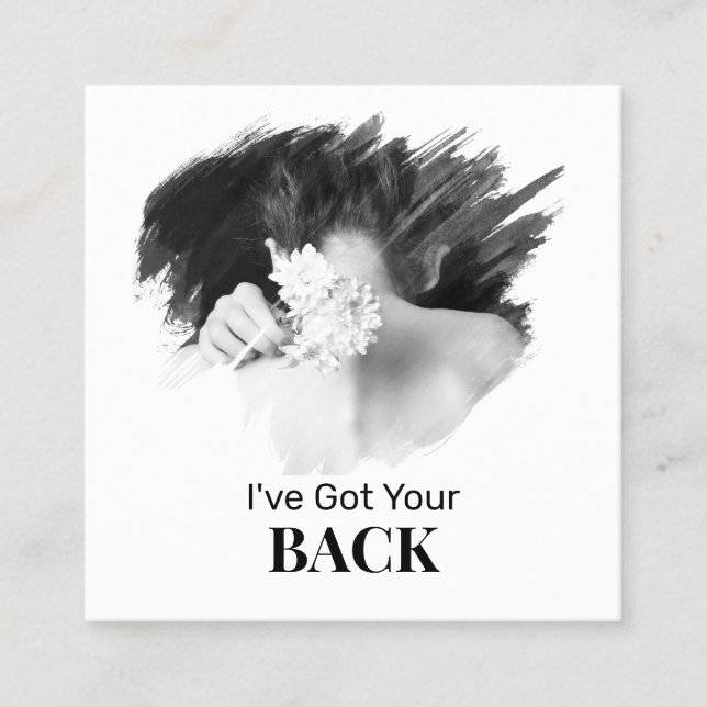 Carte De Visite Carré *~* QR Chiropractor Chiropractic Back Health Logo (Devant)