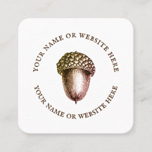 Carte De Visite Carré QR Code Acorn Logo Médias sociaux