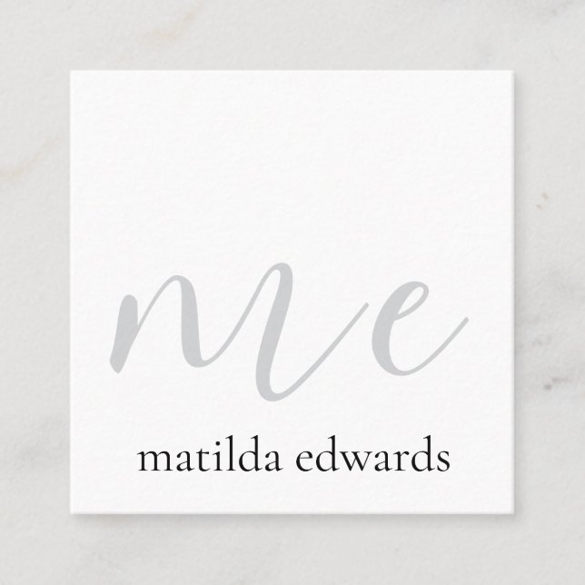 Carte De Visite Carré QR Code Cosmétique Élégant Moderne Unique Blanc (Devant)