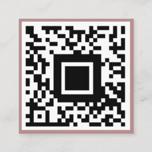 Carte De Visite Carré QR Code initial Monogramme minimal Rose rose rose