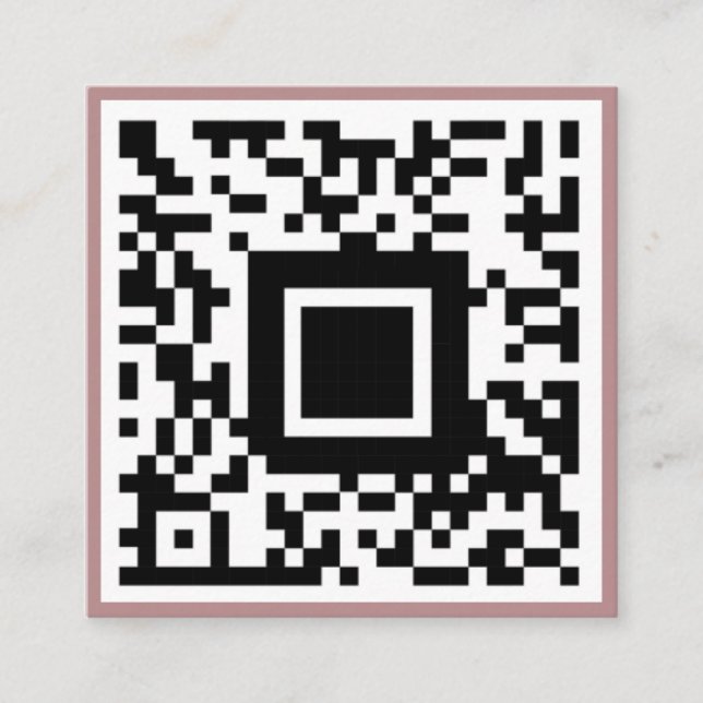 Carte De Visite Carré QR Code initial Monogramme minimal Rose rose rose (Devant)