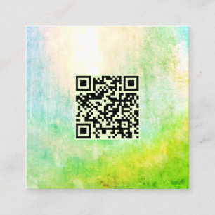 Carte De Visite Carré QR Code Lime Green Classy Art Abstrait unique