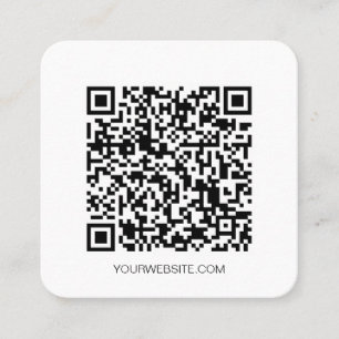 Carte De Visite Carré  QR code Média social minimaliste simple Bourgogn