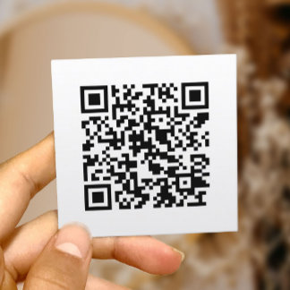 Carte De Visite Carré QR Code Minimaliste Médias sociaux Moderne